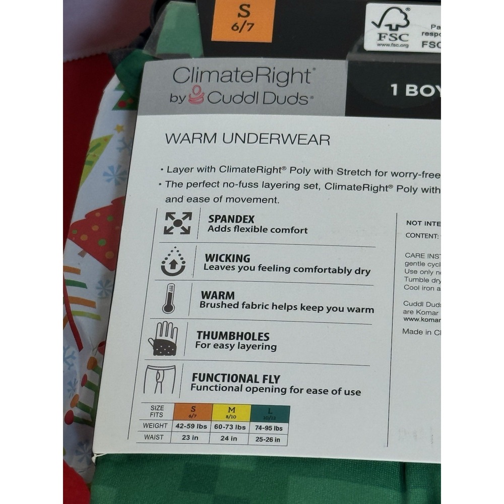 Cuddle Duds Boy's ClimateRight Minecraft Warm Underwear Set‎ Brand New Size 6/7 - Picture 10 of 10